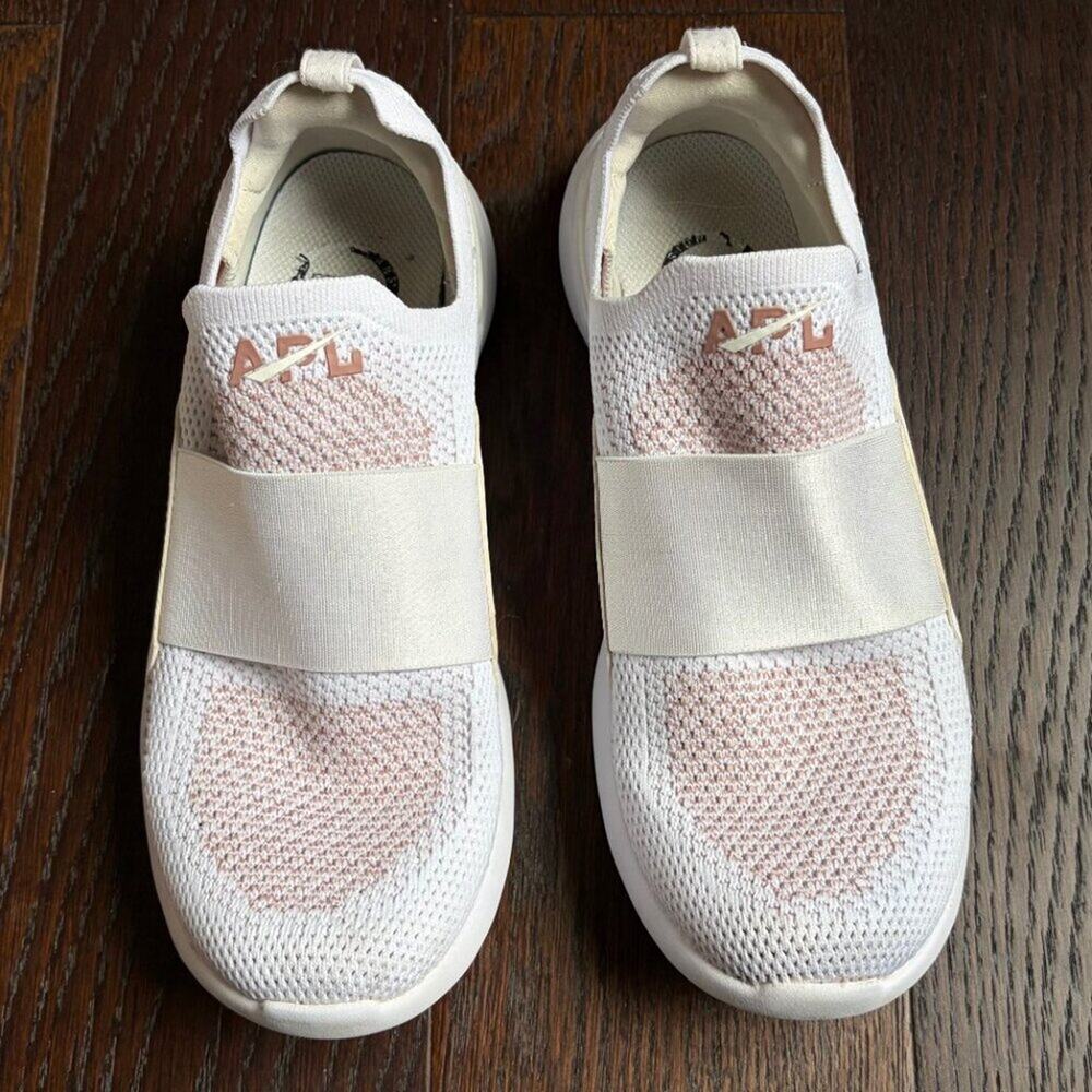 Athletic Propulsion Labs (APL) TechLoom Bliss Sneakers (White / Rose) - 8